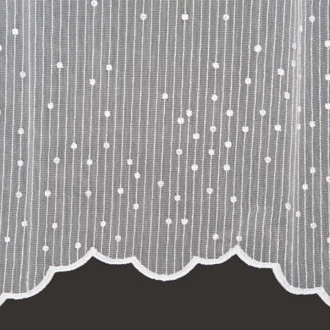 FIESTA Firana haftowana ze srebrnymi cekinami, wys.280cm, kolor biały