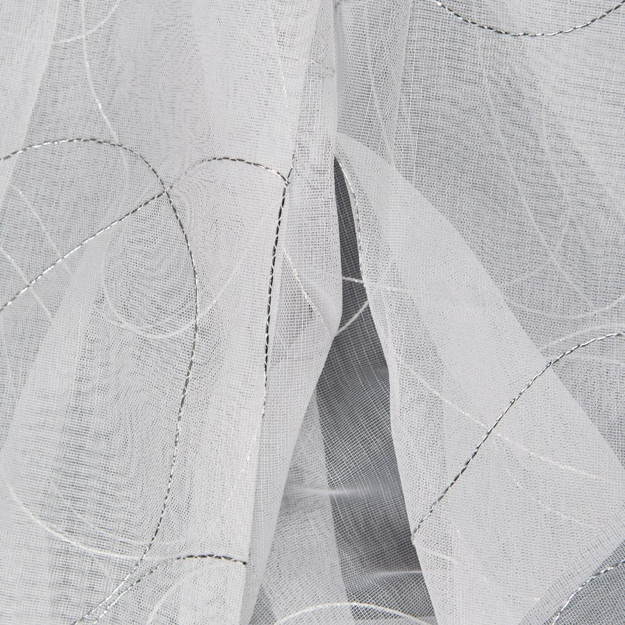 PARADA Firanka z ołowianką, wys. 280cm, kolor biały ze srebrnym haftem PARADA