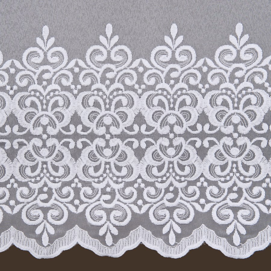 Firanka haftowana na markizecie pasowa, wys.180cm, kolor biały 013464