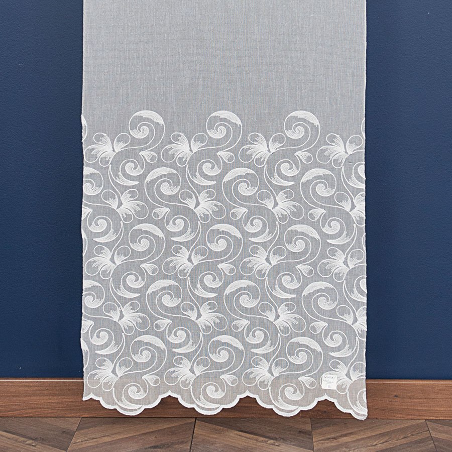 BENITA Firanka haftowana, wys.290cm, kolor biały
