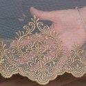 OFELIA Firanka haftowana, wys.280cm, kolor biały ze złotym haftem
