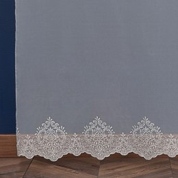 OFELIA Firanka haftowana, wys.280cm, kolor biały ze srebrnym haftem