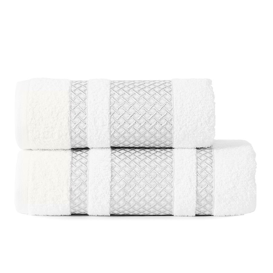 LIONEL ręcznik, 70x140cm, kolor 102 biały ze srebrną bordiurą LIONEL/RB0/102/070140/1