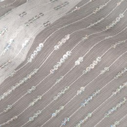 ELSA Firanka haftowana z ołowianką, wys.280cm, kolor biały ze srebrnymi cekinami 112620
