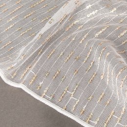 GERDA Firanka haftowana z ołowianką, wys.280cm, kolor biały ze złotymi cekinami 112619