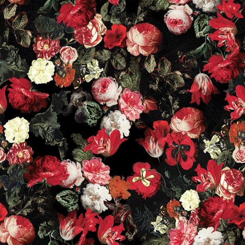 TULIPA Tkanina dekoracyjna VELVET, 150cm, kwiatowy D00016