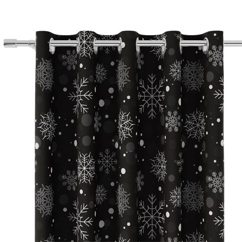 SNOWFLAKE Tkanina dekoracyjna VELVET, szer.140cm, kolor czarny ze srebrnym DBN004/VEL/005/140000/1