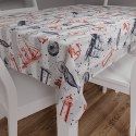STATKI Tkanina na zasłony NINA WODOODPORNA, 155cm, kolor biały czerwono-granatowy D00045/NIW/001/155000/1