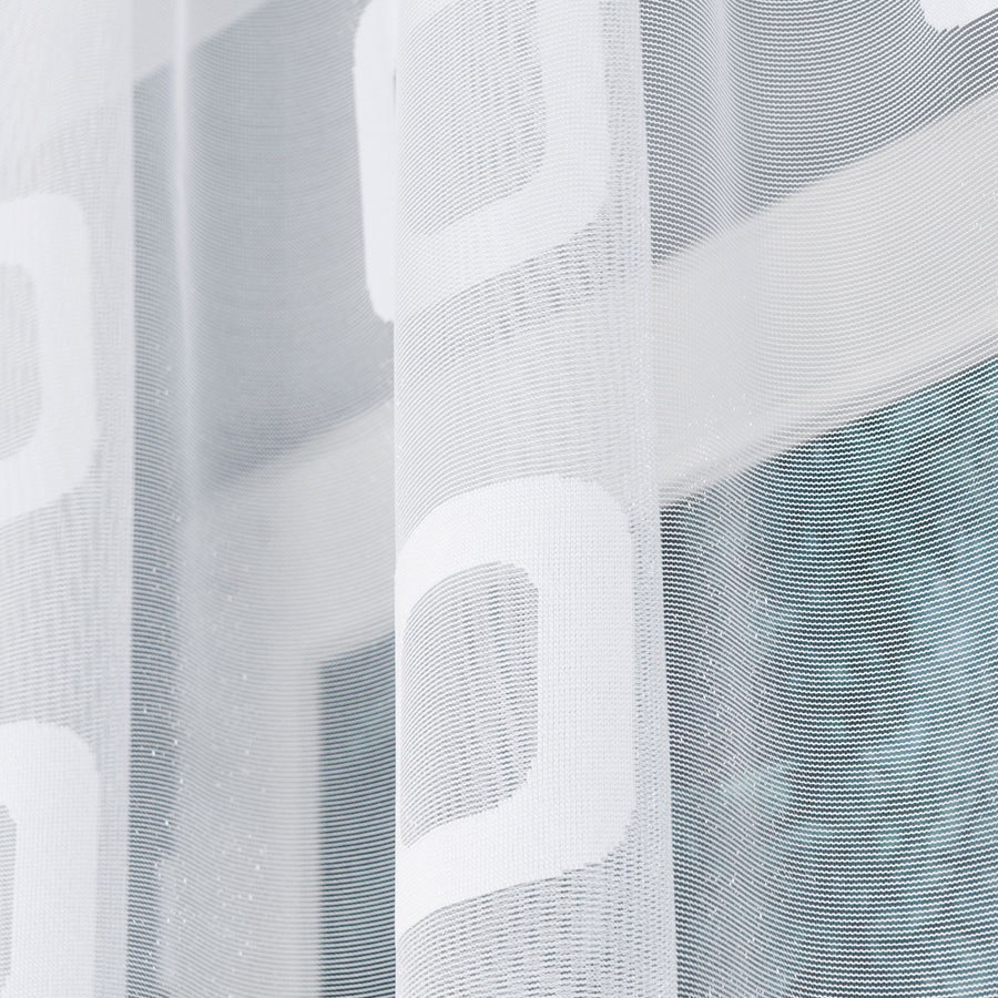 MIRANDA Firanka konfekcjonowana na prosto z błyskiem, 180x300cm, kolor biały 090061