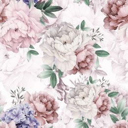 PEONI Tkanina dekoracyjna VELVET, szer.140cm, kolor biały / różowy D00070