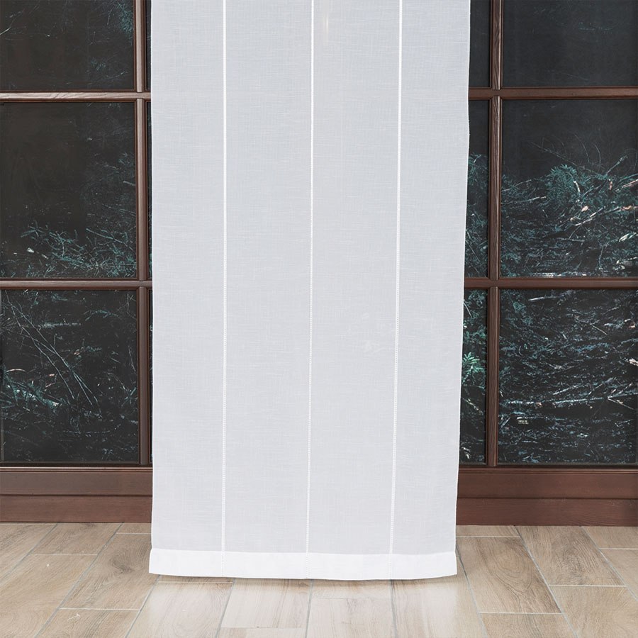 Tkanina dekoracyjna, szer.300cm, biało srebrne pasy po całości 431000