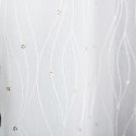 Firanka haftowana ze wzorem po całości, wys. 280cm, kolor biały ze złotymi cekinami 112649