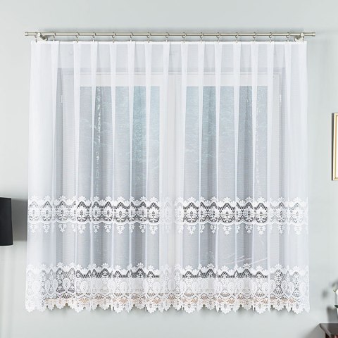 Firanka żakardowa, pasowa, wys.170cm, kolor biały 018982