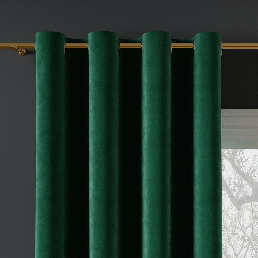 HOLLAND VELVET Tkanina dekoracyjna, wys. 300cm, kolor butelkowy zielony TD000