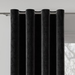 HOLLAND VELVET Zasłona gotowa na przelotkach, 140x260cm, kolor czarny Z00001