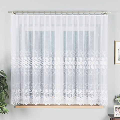 Firanka żakardowa, pasowa, wys. 160cm, kolor biały 018960/000/001/160000/1