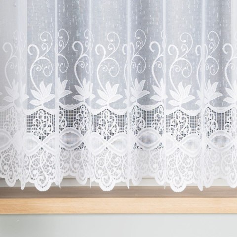 Firanka żakardowa, pasowa, wys. 160cm, kolor biały 018960/000/001/160000/1
