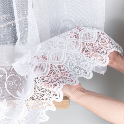 Firanka żakardowa, pasowa, wys. 160cm, kolor biały 018960/000/001/160000/1