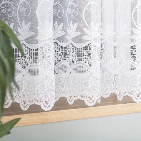 Firanka żakardowa, pasowa, wys. 160cm, kolor biały 018960/000/001/160000/1