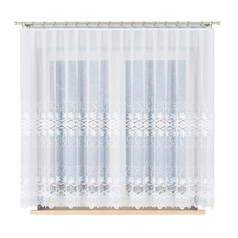 Firanka żakardowa, pasowa, wys. 160cm, kolor biały 018960/000/001/160000/1