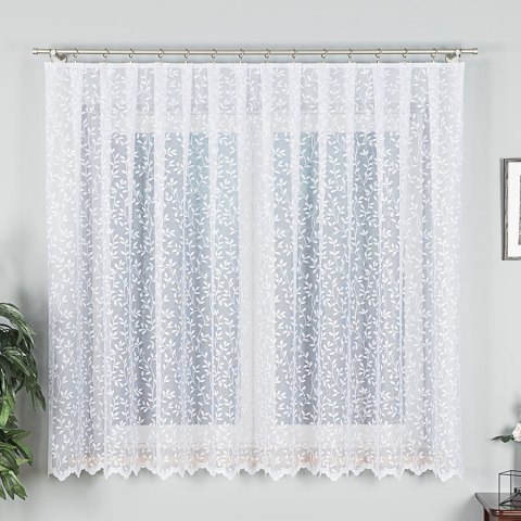 Firanka żakardowa ze wzorem po całości, wys.170cm, kolor biały 023058