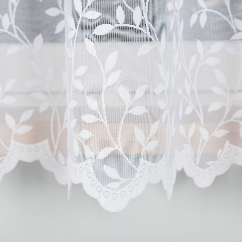 Firanka żakardowa ze wzorem po całości, wys.170cm, kolor biały 023058