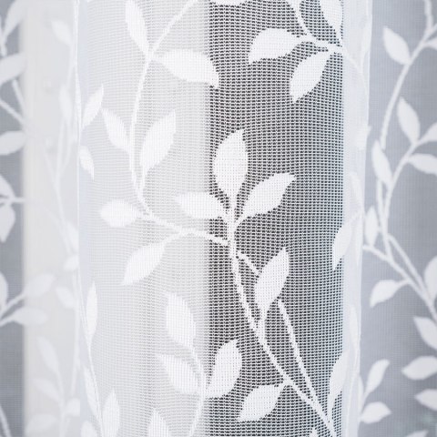 Firanka żakardowa ze wzorem po całości, wys.170cm, kolor biały 023058