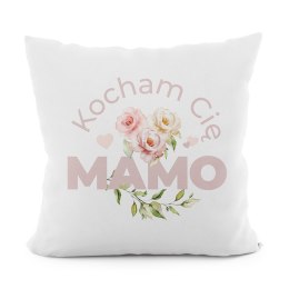 KOCHAM CIĘ MAMO Poszewka dekoracyjna VELVET, 40x40cm, kolor różowy P00076