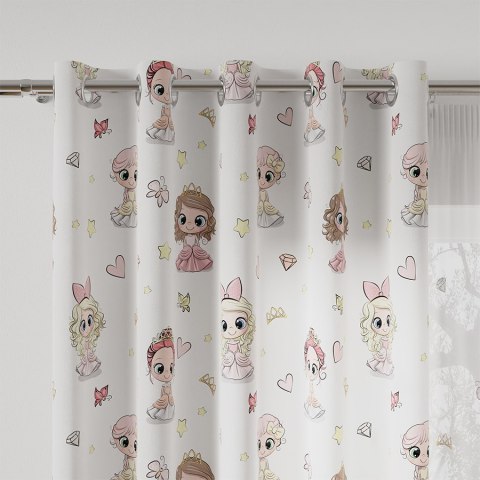 PRINCESS Tkanina na zasłony OXFORD, 140cm, kolor różowy D00086