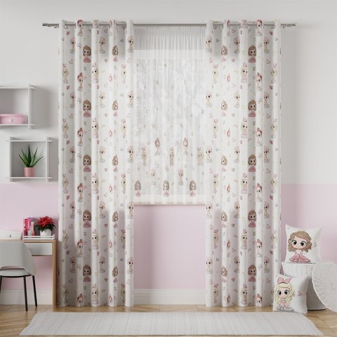 PRINCESS Tkanina na zasłony OXFORD, 140cm, kolor różowy D00086