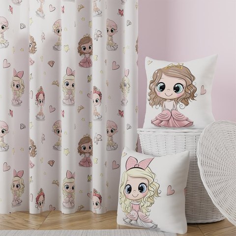 PRINCESS Tkanina na zasłony OXFORD, 140cm, kolor różowy D00086