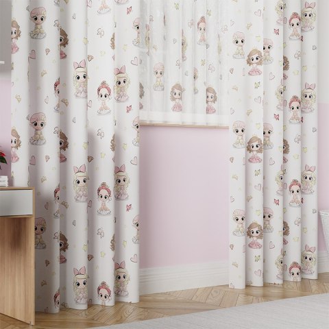 PRINCESS Tkanina na zasłony OXFORD, 140cm, kolor różowy D00086