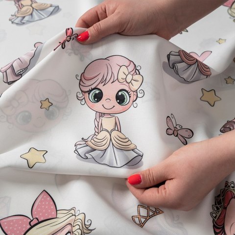 PRINCESS Tkanina na zasłony OXFORD, 140cm, kolor różowy D00086