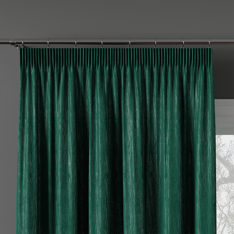 EMMA Tkanina dekoracyjna wodoodporna, wys.305cm, kolor zielony z lurexem 004768