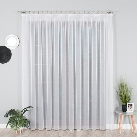 Firanka fantazyjna markizeta z ołowianką, wys.250cm, kolor biały 000433