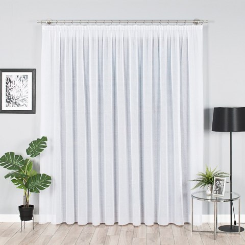 Firanka fantazyjna z ołowianką, wys. 250cm, kolor biały 000121