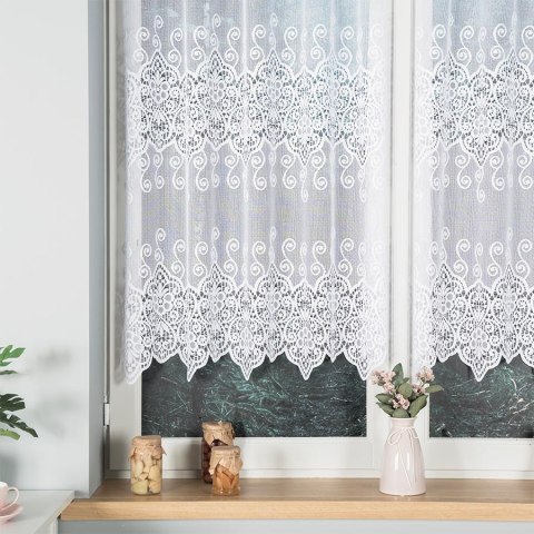 Firanka żakardowa, pasowa, wys.120cm, kolor biały 018495