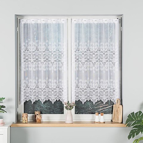 Firanka żakardowa, pasowa, wys.120cm, kolor biały 018495