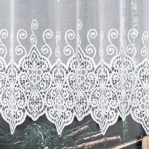 Firanka żakardowa, pasowa, wys.120cm, kolor biały 018495
