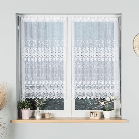 Firanka żakardowa, pasowa, wys.120cm, kolor biały 018960/000/001/120000/1