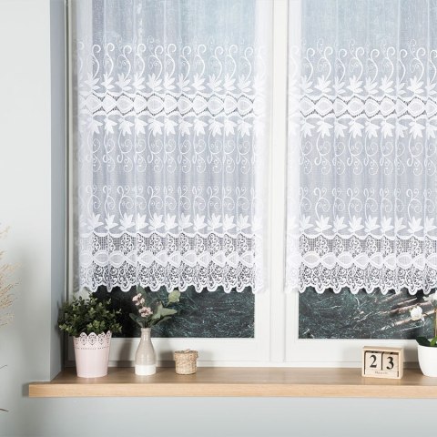 Firanka żakardowa, pasowa, wys.120cm, kolor biały 018960/000/001/120000/1