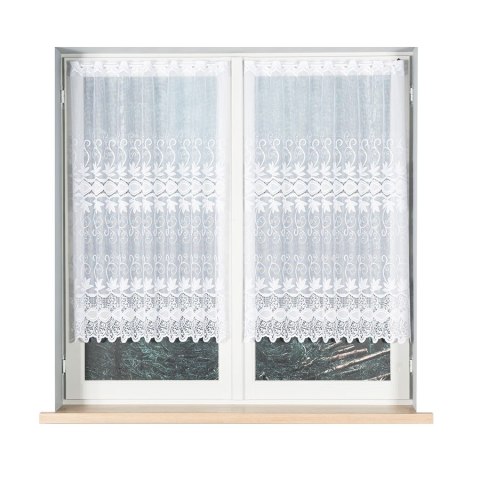 Firanka żakardowa, pasowa, wys.120cm, kolor biały 018960/000/001/120000/1