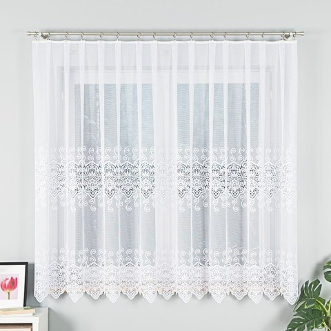 Firanka żakardowa, pasowa, wys.170cm, kolor biały 018495