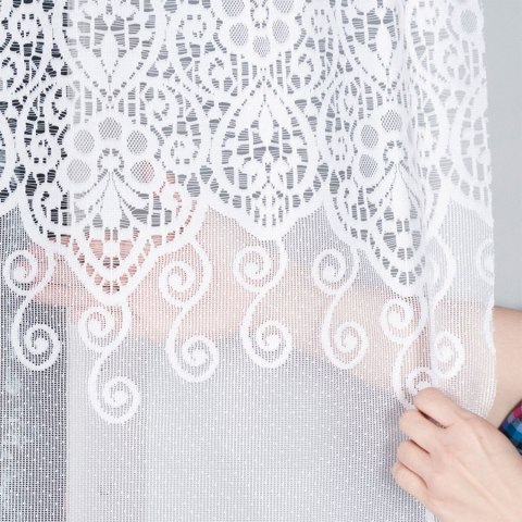 Firanka żakardowa, pasowa, wys.170cm, kolor biały 018495