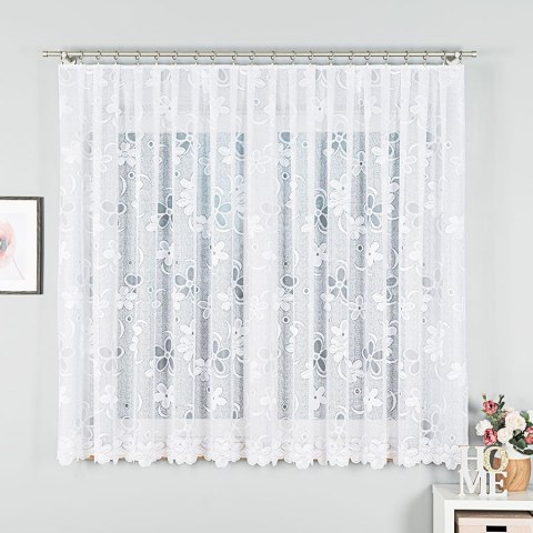 Firanka żakardowa ze wzorem po całości, wys. 170cm, kolor biały 049885