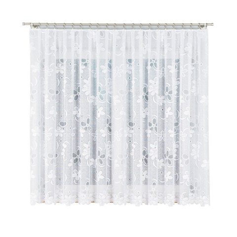 Firanka żakardowa ze wzorem po całości, wys. 170cm, kolor biały 049885