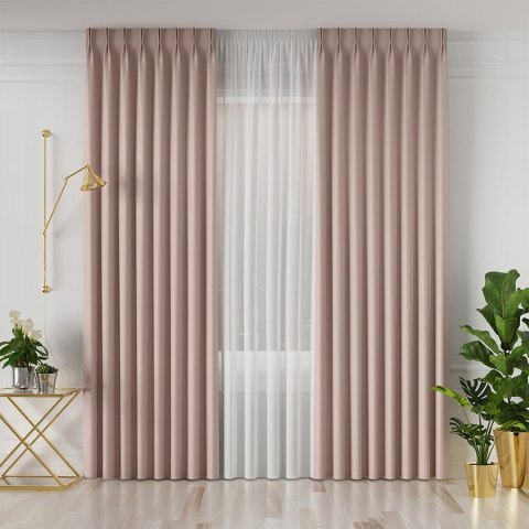 GRETA Tkanina na zasłony typu balckout, wys. 320cm, kolor pudrowy różowy 004204