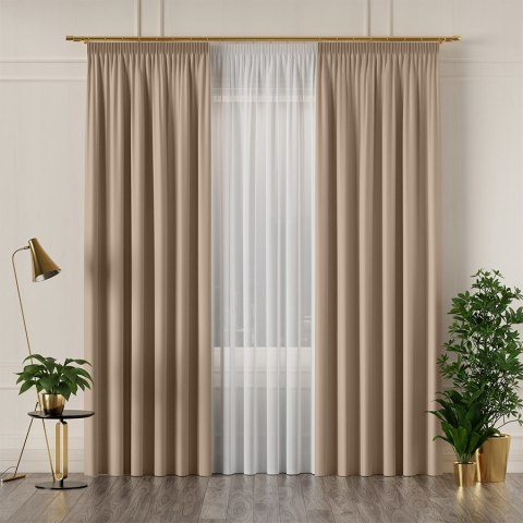 GRETA Tkanina na zasłony typu dimout/blackout, wys. 320cm, kolor beżowy 004204