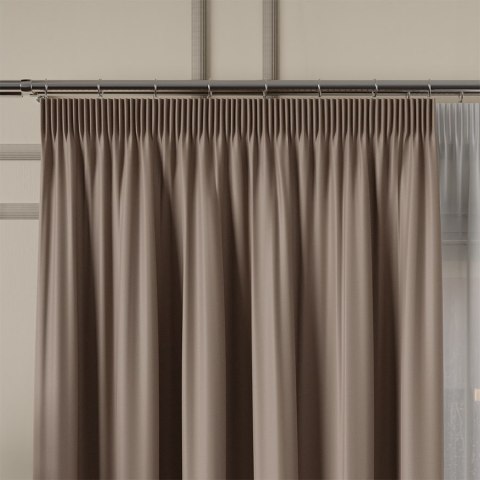 GRETA Tkanina na zasłony typu dimout/blackout, wys. 320cm, kolor brązowy 004204