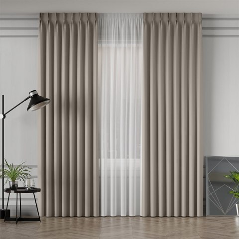 GRETA Tkanina na zasłony typu dimout/blackout, wys. 320cm, kolor chłodny kremowy 004204